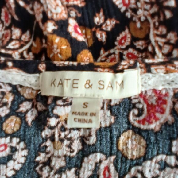 WOMENS KATE AND SAM MAXI LENGTH PAISLEY DRESS, BOHO, SHORT SLEEVE, SIZE SMALL - Picture 5 of 8